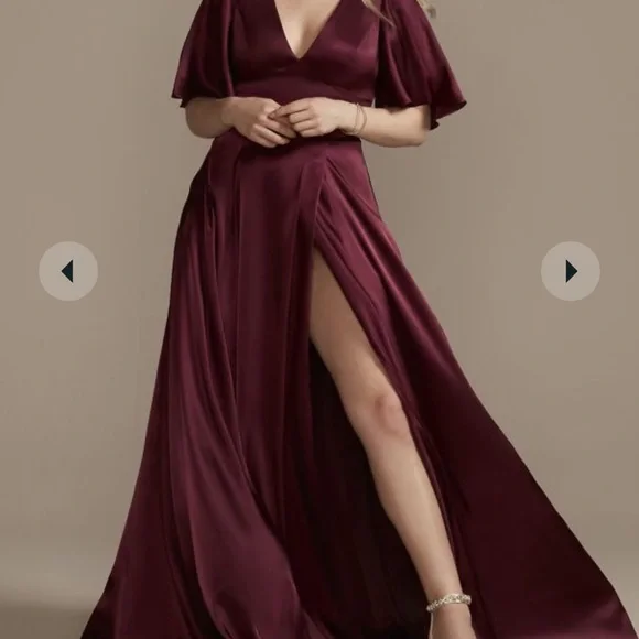 David’s Bridal Galina Signature Bridesmaids Dress Wine BRAND NEW  UNALTERED